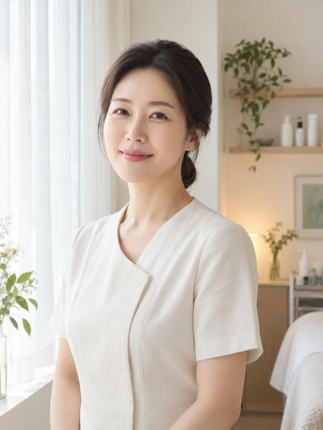 원장이 관리실 창가에 서 있는 상반신 프로필 사진